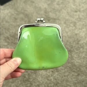 Tiffany & Co. Green kiss clasp coin purse